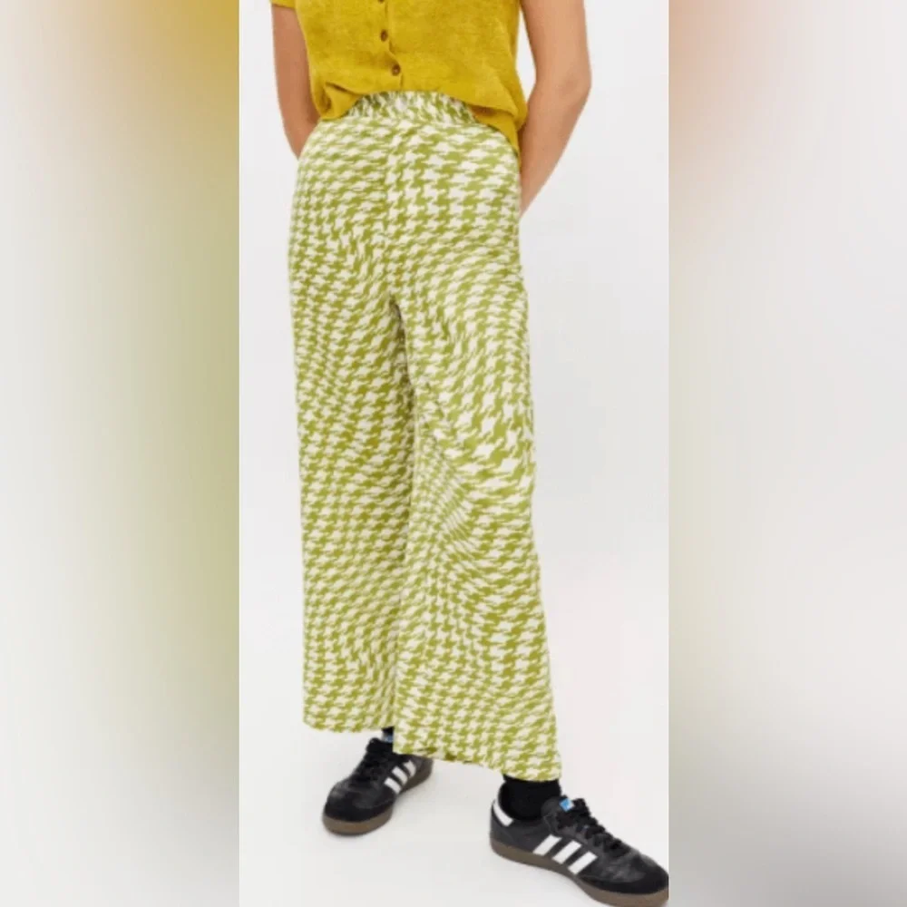 Urban Outfitters Green Palazzo Pants Womens Medium High Rise Boho Retro - Picture 1 of 16